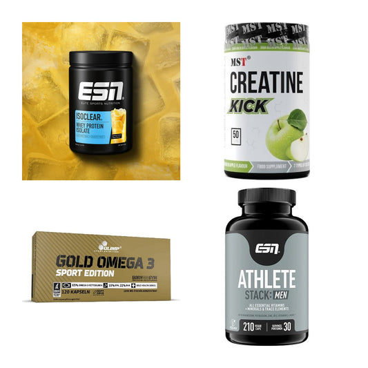 Wettkampfvorbereitung: ESN ISOCLEAR + MST Creatine + 2 weitere – alle enthaltenen Artikel