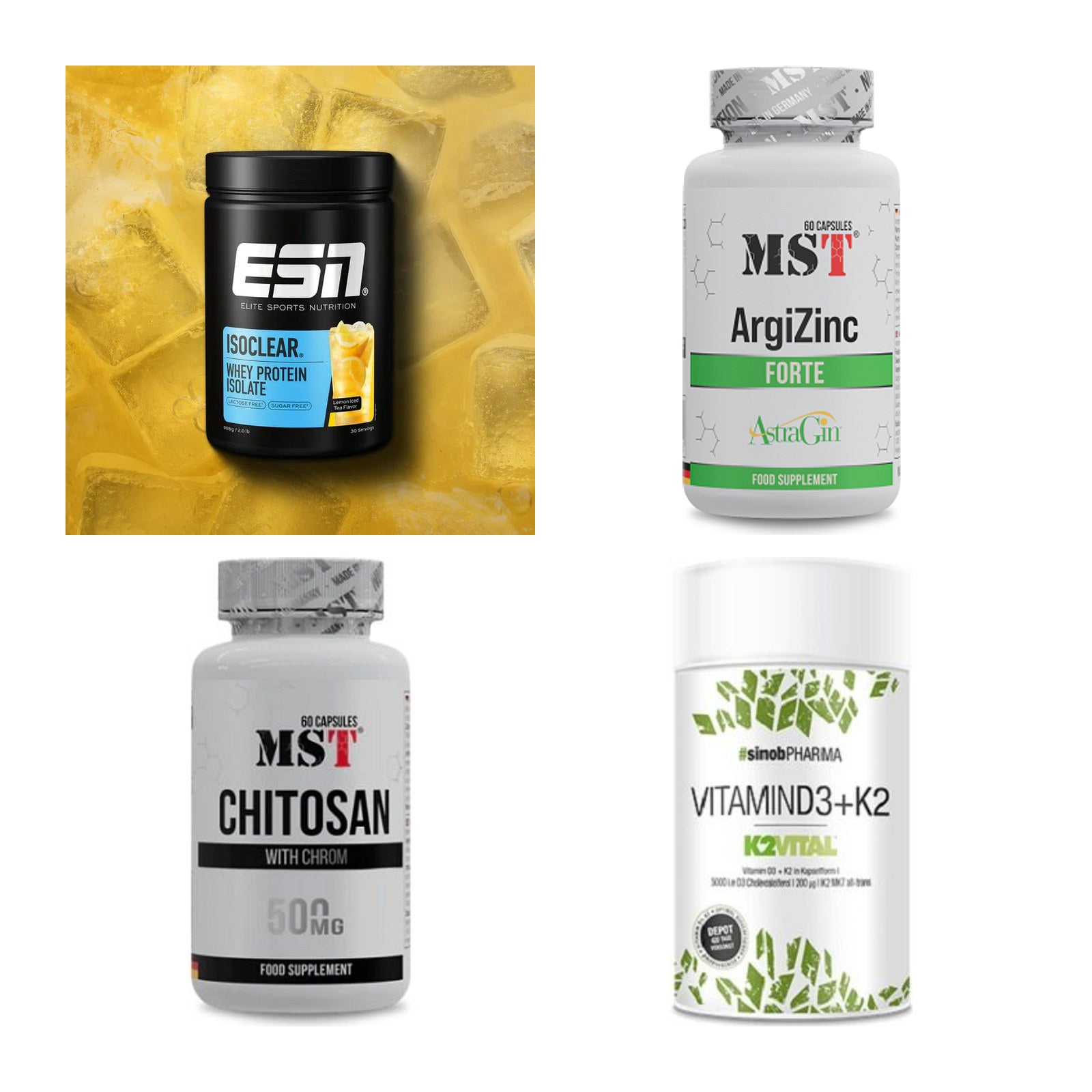 Wettkampfvorbereitung: ESN ISOCLEAR + MST ArgiZinc + 2 weitere – alle enthaltenen Artikel