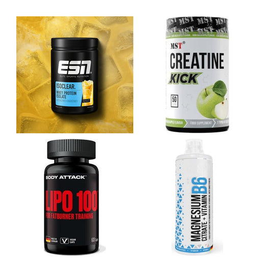Wettkampfvorbereitung: ESN ISOCLEAR + MST Creatine + 2 weitere – alle enthaltenen Artikel