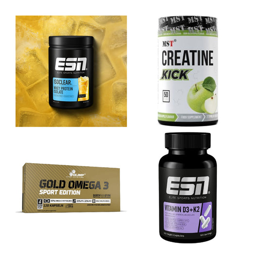 Wettkampfvorbereitung: ESN ISOCLEAR + MST Creatine + 2 weitere – alle enthaltenen Artikel