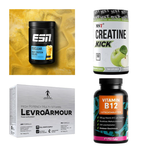 Wettkampfvorbereitung: ESN ISOCLEAR + MST Creatine + 2 weitere – alle enthaltenen Artikel
