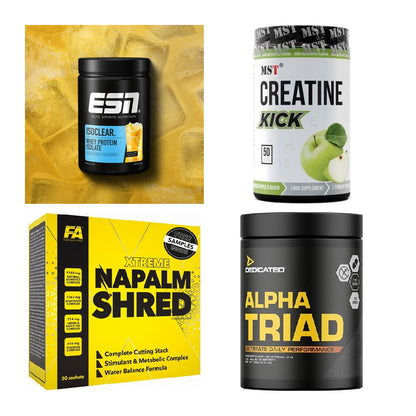 Wettkampfvorbereitung: ESN ISOCLEAR + MST Creatine + 2 weitere – alle enthaltenen Artikel