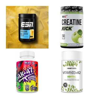 Wettkampfvorbereitung: ESN ISOCLEAR + MST Creatine + 2 weitere – alle enthaltenen Artikel