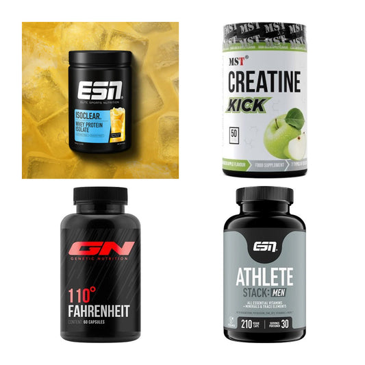Wettkampfvorbereitung: ESN ISOCLEAR + MST Creatine + 2 weitere – alle enthaltenen Artikel