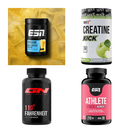 Wettkampfvorbereitung: ESN ISOCLEAR + MST Creatine + 2 weitere – alle enthaltenen Artikel