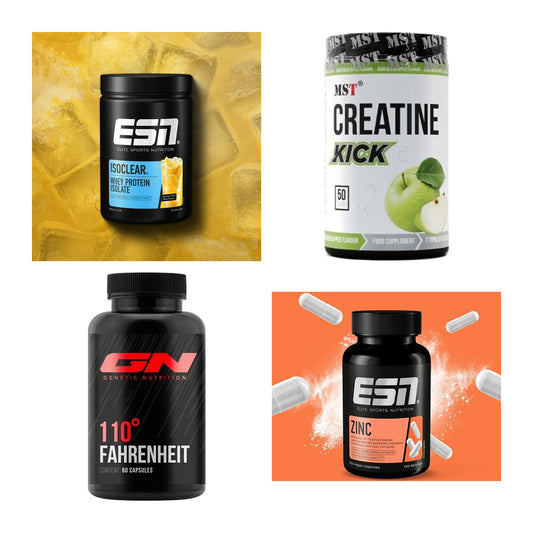 Wettkampfvorbereitung: ESN ISOCLEAR + MST Creatine + 2 weitere – alle enthaltenen Artikel