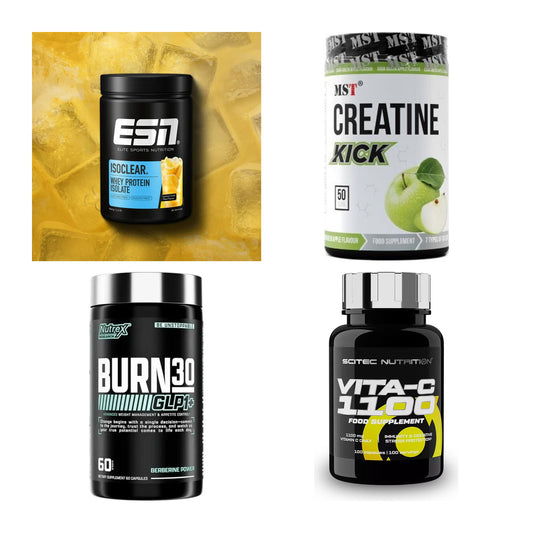 Wettkampfvorbereitung: ESN ISOCLEAR + MST Creatine + 2 weitere – alle enthaltenen Artikel