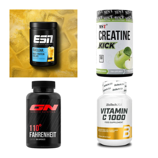 Wettkampfvorbereitung: ESN ISOCLEAR + MST Creatine + 2 weitere – alle enthaltenen Artikel