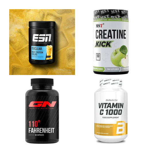 Wettkampfvorbereitung: ESN ISOCLEAR + MST Creatine + 2 weitere – alle enthaltenen Artikel
