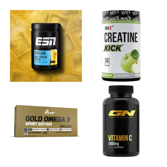 Wettkampfvorbereitung: ESN ISOCLEAR + MST Creatine + 2 weitere – alle enthaltenen Artikel