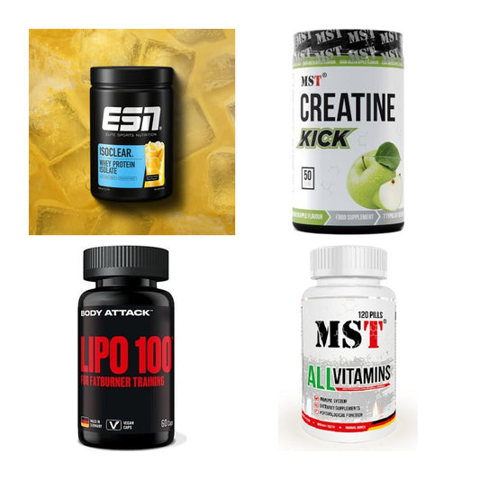 Wettkampfvorbereitung: ESN ISOCLEAR + MST Creatine + 2 weitere – alle enthaltenen Artikel