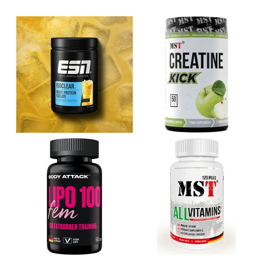 Wettkampfvorbereitung: ESN ISOCLEAR + MST Creatine + 2 weitere – alle enthaltenen Artikel