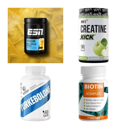 Wettkampfvorbereitung: ESN ISOCLEAR + MST Creatine + 2 weitere – alle enthaltenen Artikel