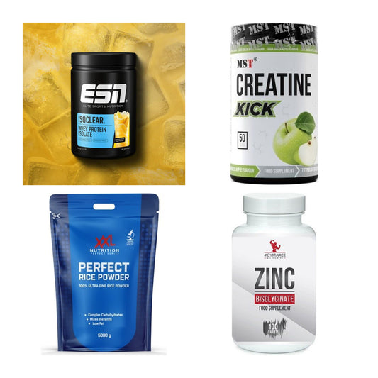 Wettkampfvorbereitung: ESN ISOCLEAR + MST Creatine + 2 weitere – alle enthaltenen Artikel