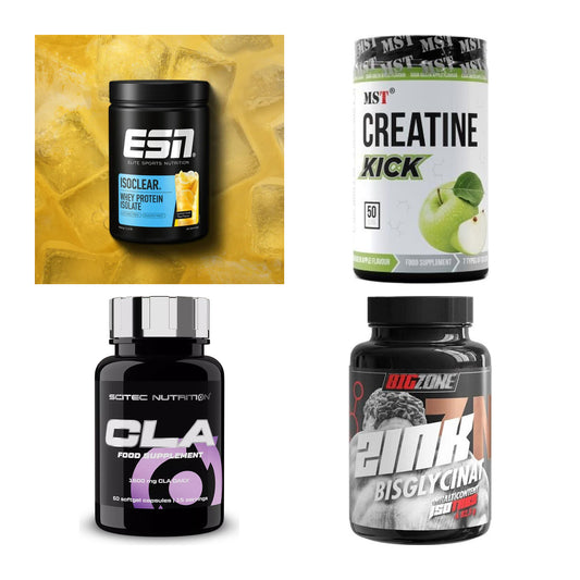 Wettkampfvorbereitung: ESN ISOCLEAR + MST Creatine + 2 weitere – alle enthaltenen Artikel