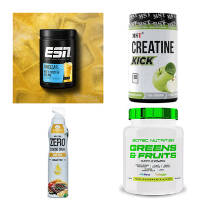 Wettkampfvorbereitung: ESN ISOCLEAR + MST Creatine + 2 weitere – alle enthaltenen Artikel