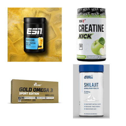 Wettkampfvorbereitung: ESN ISOCLEAR + MST Creatine + 2 weitere – alle enthaltenen Artikel