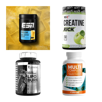 Wettkampfvorbereitung: ESN ISOCLEAR + MST Creatine + 2 weitere – alle enthaltenen Artikel