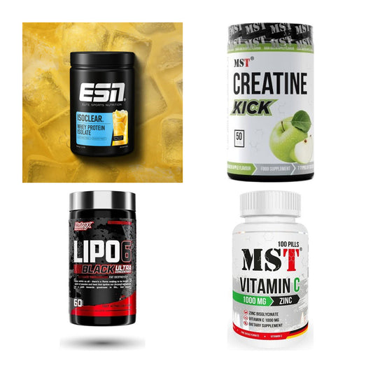 Wettkampfvorbereitung: ESN ISOCLEAR + MST Creatine + 2 weitere – alle enthaltenen Artikel
