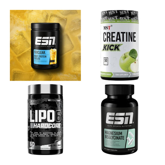 Wettkampfvorbereitung: ESN ISOCLEAR + MST Creatine + 2 weitere – alle enthaltenen Artikel