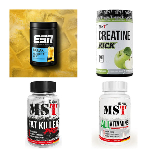 Wettkampfvorbereitung: ESN ISOCLEAR + MST Creatine + 2 weitere – alle enthaltenen Artikel