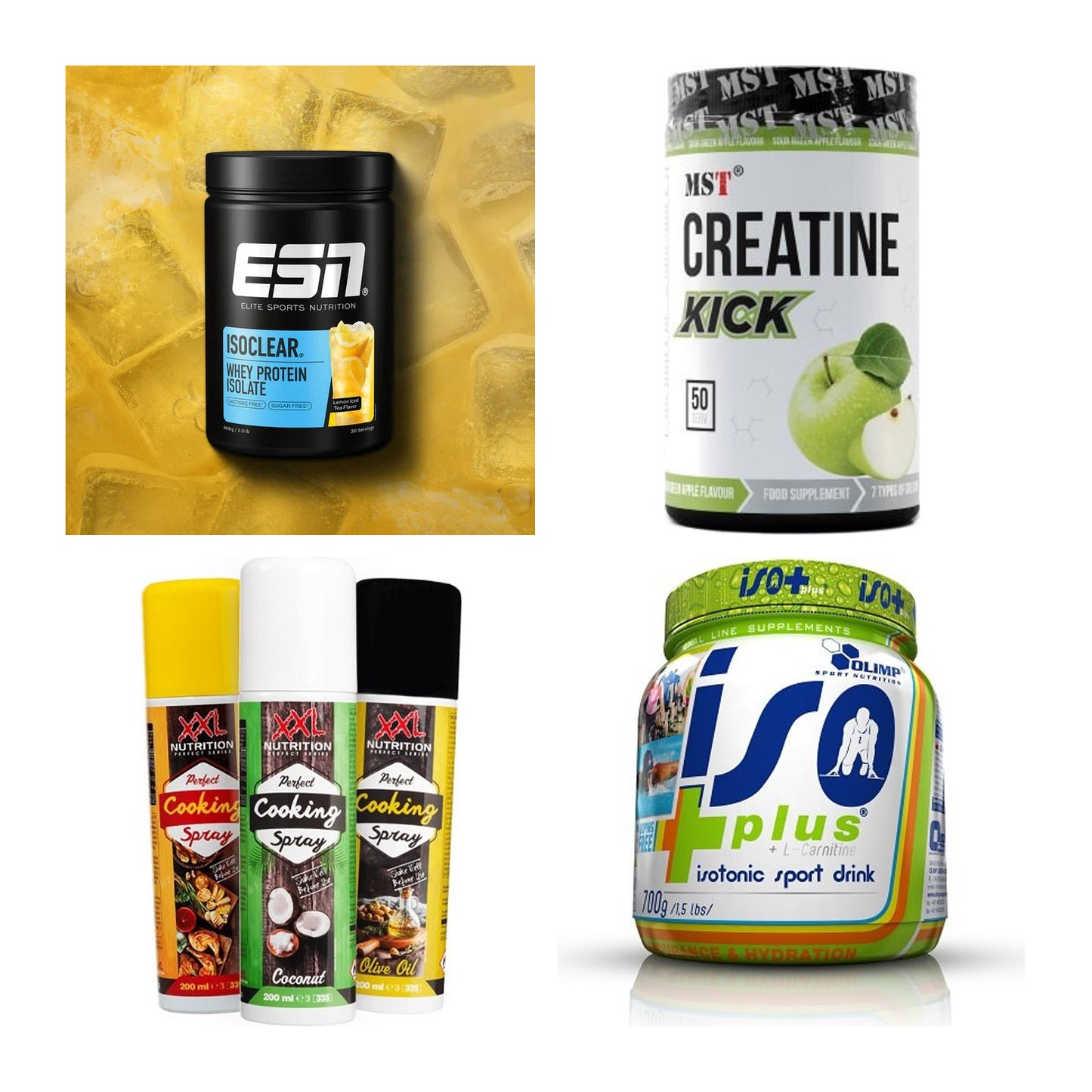 Wettkampfvorbereitung: ESN ISOCLEAR + MST Creatine + 2 weitere – alle enthaltenen Artikel