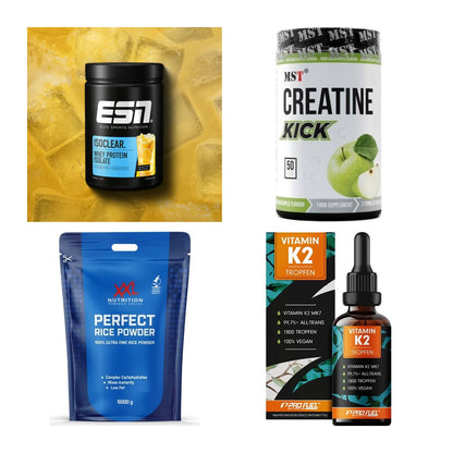 Wettkampfvorbereitung: ESN ISOCLEAR + MST Creatine + 2 weitere – alle enthaltenen Artikel
