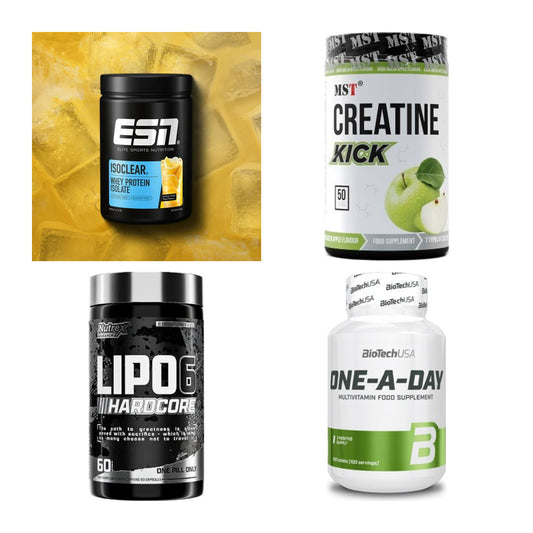Wettkampfvorbereitung: ESN ISOCLEAR + MST Creatine + 2 weitere – alle enthaltenen Artikel