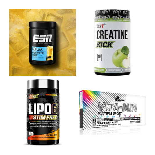 Wettkampfvorbereitung: ESN ISOCLEAR + MST Creatine + 2 weitere – alle enthaltenen Artikel