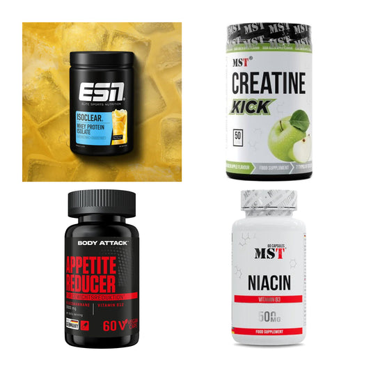 Wettkampfvorbereitung: ESN ISOCLEAR + MST Creatine + 2 weitere – alle enthaltenen Artikel