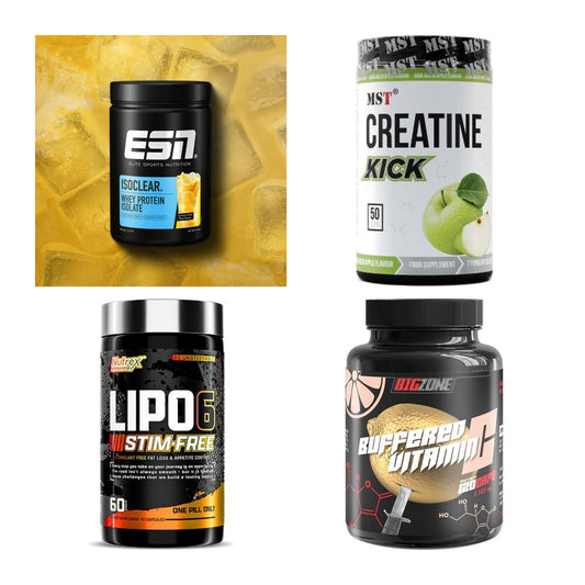Wettkampfvorbereitung: ESN ISOCLEAR + MST Creatine + 2 weitere – alle enthaltenen Artikel