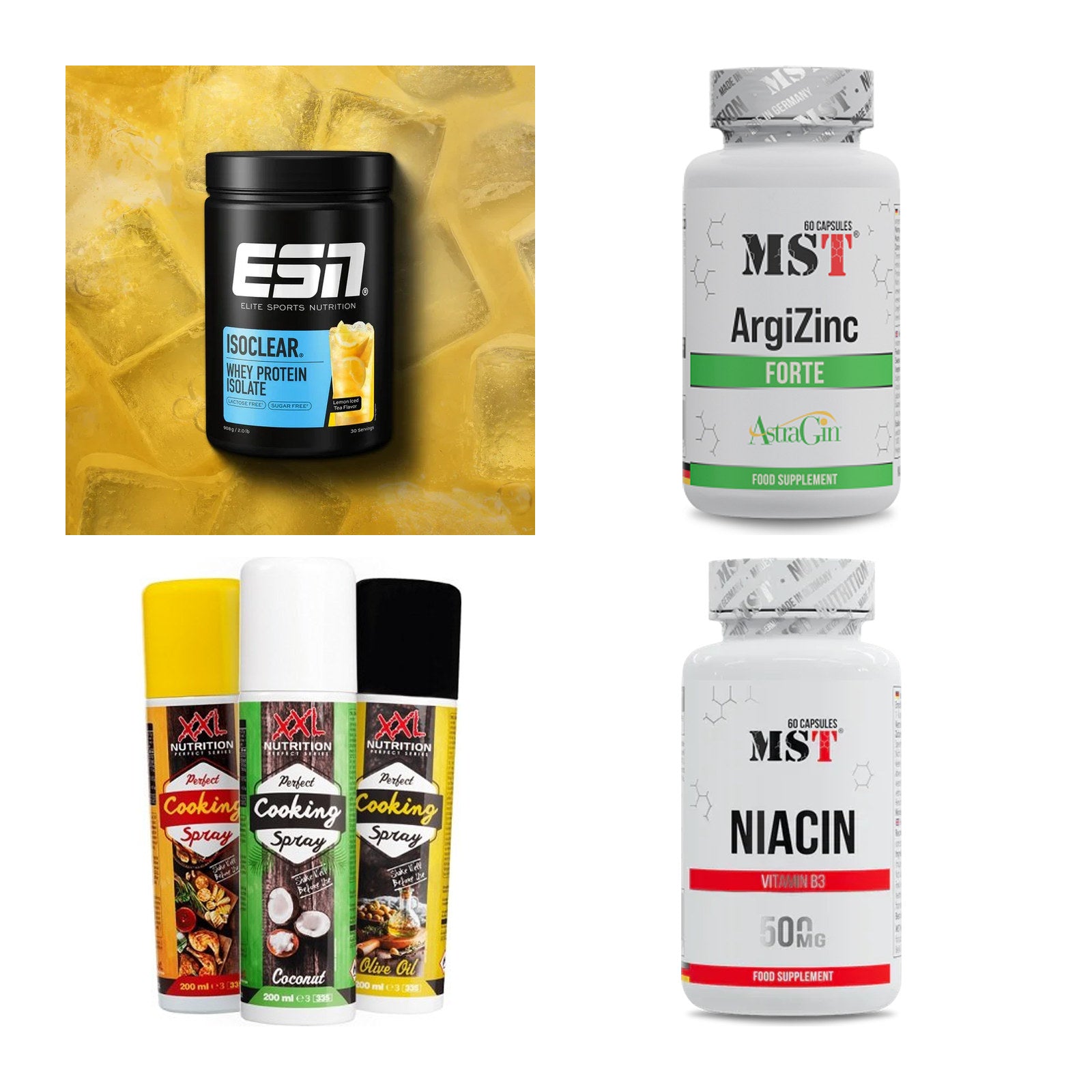 Wettkampfvorbereitung: ESN ISOCLEAR + MST ArgiZinc + 2 weitere – alle enthaltenen Artikel