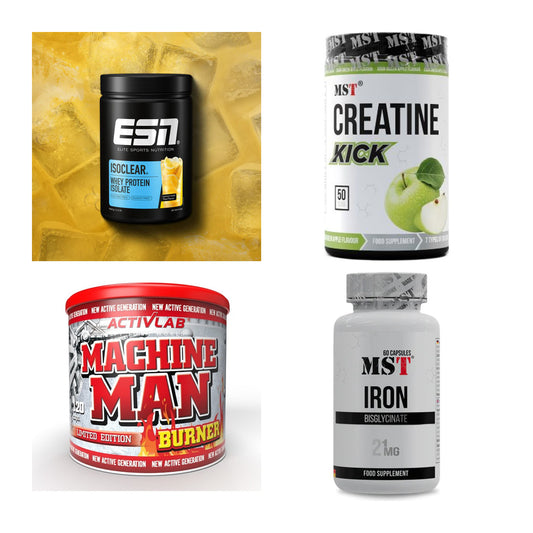 Wettkampfvorbereitung: ESN ISOCLEAR + MST Creatine + 2 weitere – alle enthaltenen Artikel