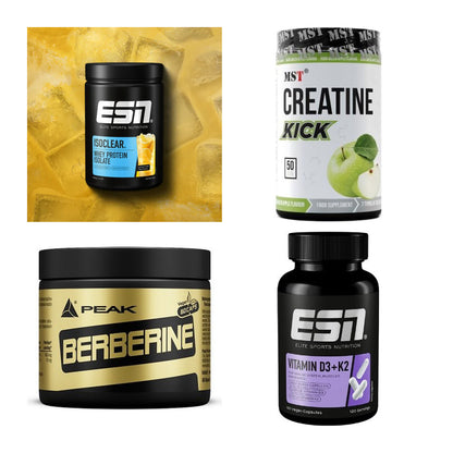 Wettkampfvorbereitung: ESN ISOCLEAR + MST Creatine + 2 weitere – alle enthaltenen Artikel