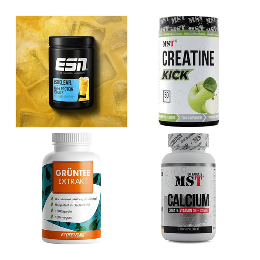 Wettkampfvorbereitung: ESN ISOCLEAR + MST Creatine + 2 weitere – alle enthaltenen Artikel