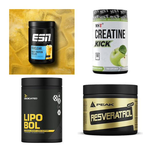 Wettkampfvorbereitung: ESN ISOCLEAR + MST Creatine + 2 weitere – alle enthaltenen Artikel