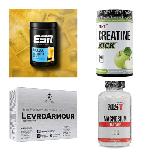 Wettkampfvorbereitung: ESN ISOCLEAR + MST Creatine + 2 weitere – alle enthaltenen Artikel