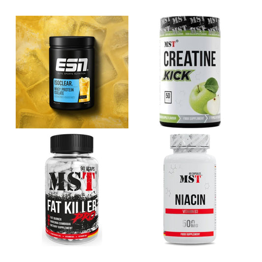 Wettkampfvorbereitung: ESN ISOCLEAR + MST Creatine + 2 weitere – alle enthaltenen Artikel
