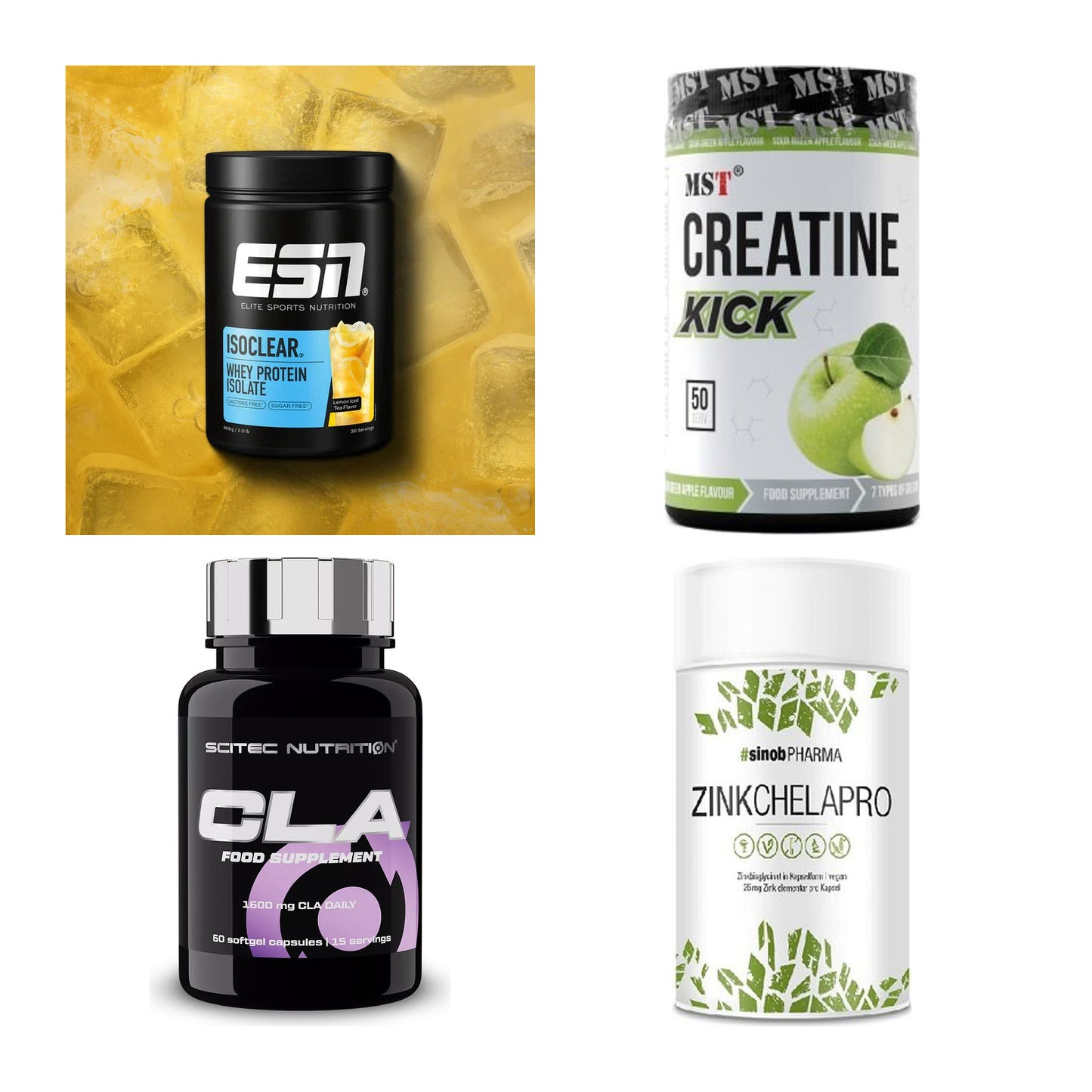 Wettkampfvorbereitung: ESN ISOCLEAR + MST Creatine + 2 weitere – alle enthaltenen Artikel