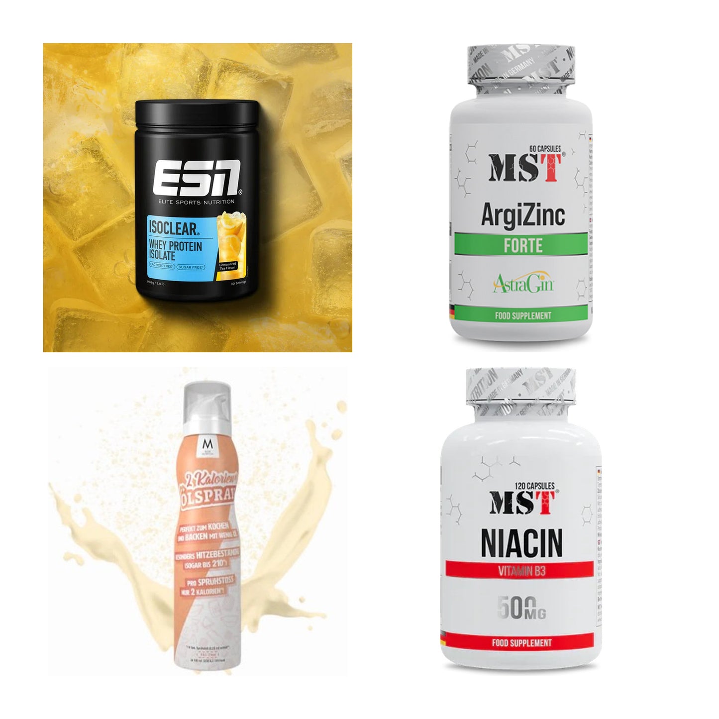 Wettkampfvorbereitung: ESN ISOCLEAR + MST ArgiZinc + 2 weitere – alle enthaltenen Artikel