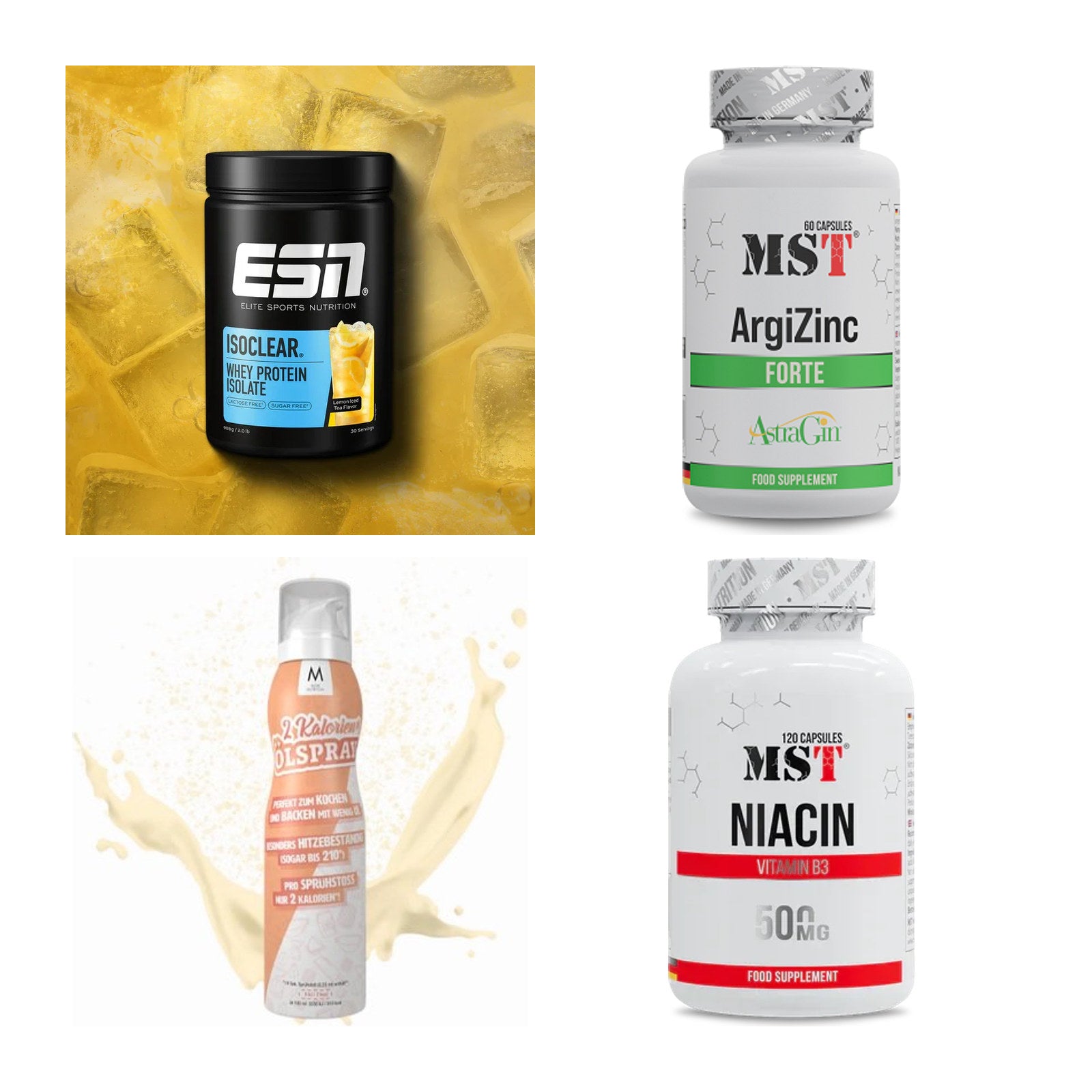 Wettkampfvorbereitung: ESN ISOCLEAR + MST ArgiZinc + 2 weitere – alle enthaltenen Artikel