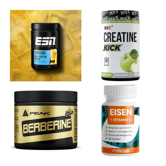 Wettkampfvorbereitung: ESN ISOCLEAR + MST Creatine + 2 weitere – alle enthaltenen Artikel
