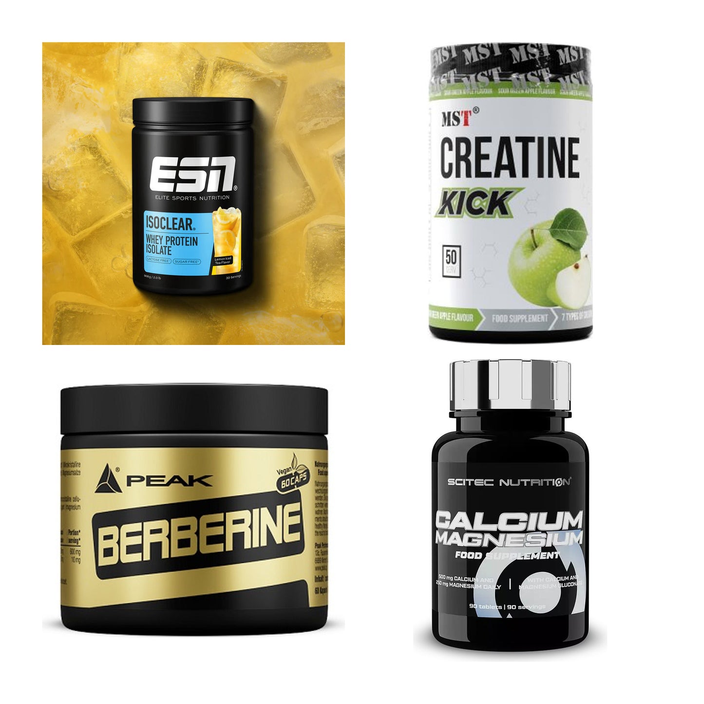 Wettkampfvorbereitung: ESN ISOCLEAR + MST Creatine + 2 weitere – alle enthaltenen Artikel