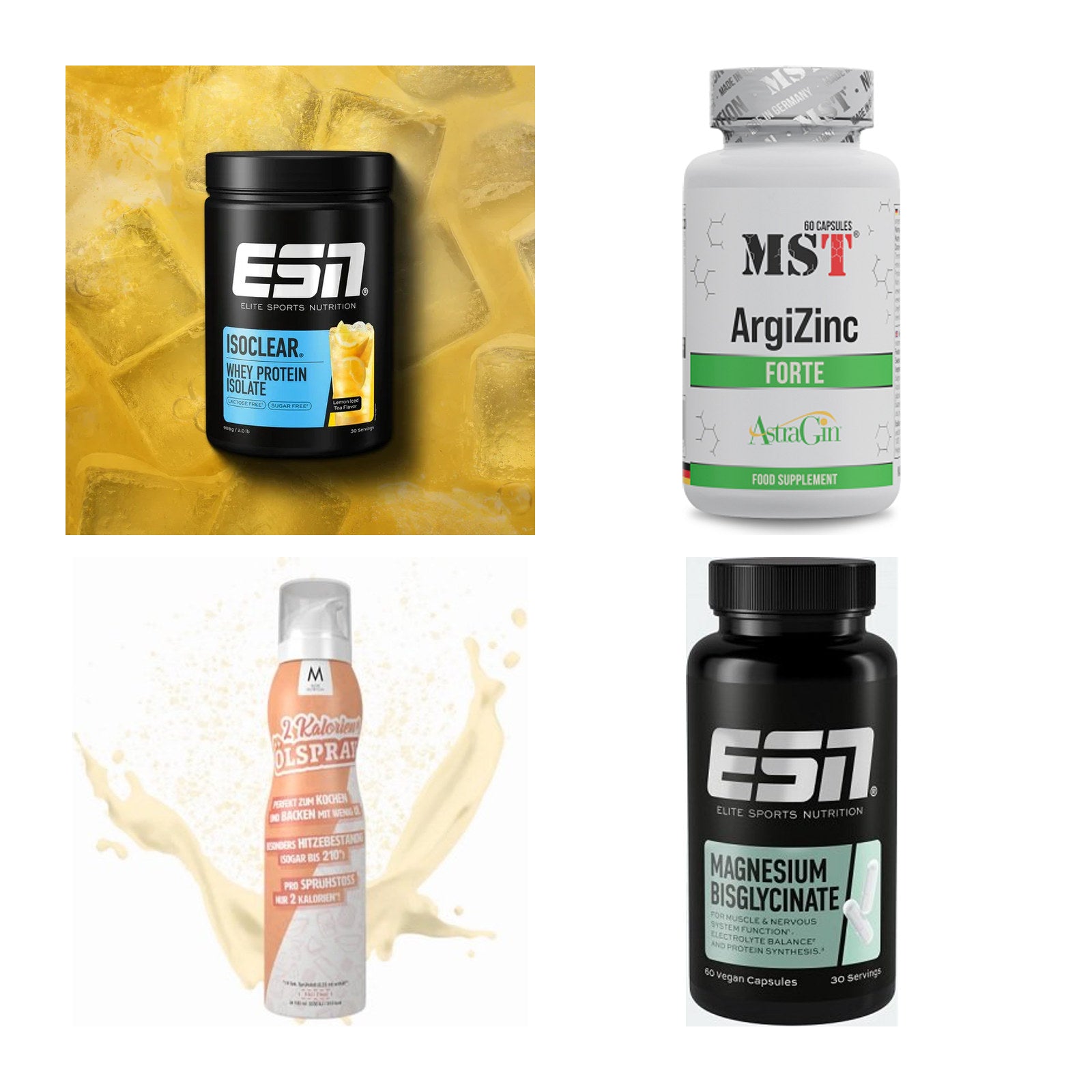 Wettkampfvorbereitung: ESN ISOCLEAR + MST ArgiZinc + 2 weitere – alle enthaltenen Artikel