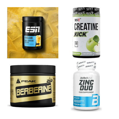 Wettkampfvorbereitung: ESN ISOCLEAR + MST Creatine + 2 weitere – alle enthaltenen Artikel
