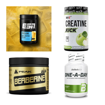 Wettkampfvorbereitung: ESN ISOCLEAR + MST Creatine + 2 weitere – alle enthaltenen Artikel
