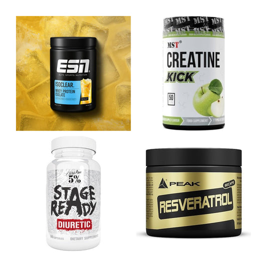 Wettkampfvorbereitung: ESN ISOCLEAR + MST Creatine + 2 weitere – alle enthaltenen Artikel