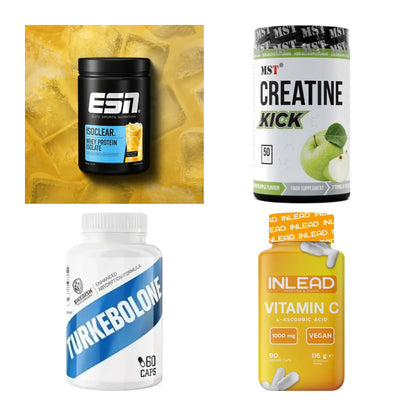 Wettkampfvorbereitung: ESN ISOCLEAR + MST Creatine + 2 weitere – alle enthaltenen Artikel