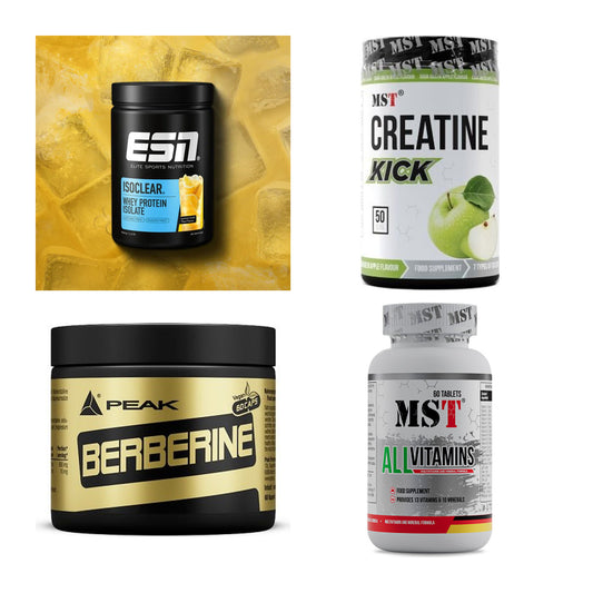 Wettkampfvorbereitung: ESN ISOCLEAR + MST Creatine + 2 weitere – alle enthaltenen Artikel
