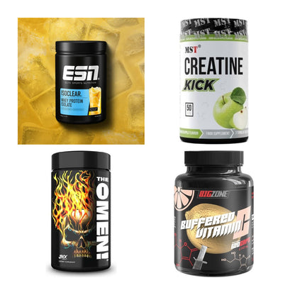 Wettkampfvorbereitung: ESN ISOCLEAR + MST Creatine + 2 weitere – alle enthaltenen Artikel